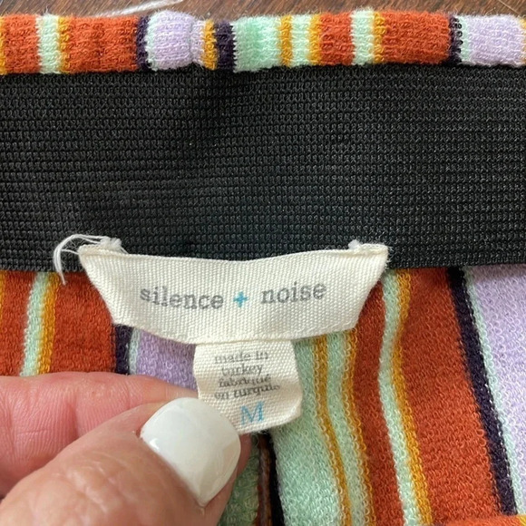 Urban Outfitters Silent + Noise Striped Knit Pants Women’s Size M Cropped Retro - Picture 3 of 12